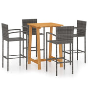 Set Bar da Giardino 5 pz | Set Salotto da Giardino Grigio