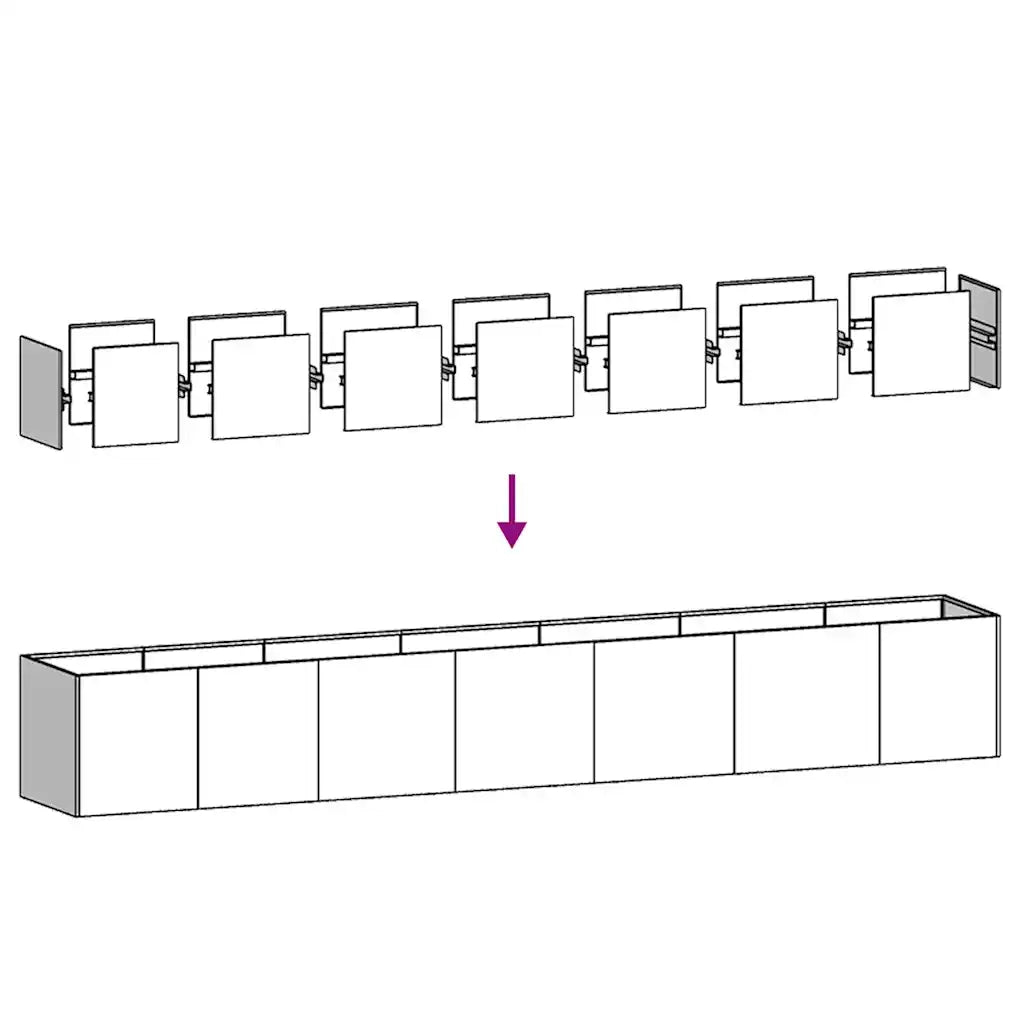 Fioriera 280x40x40 cm in Acciaio Inox 860693