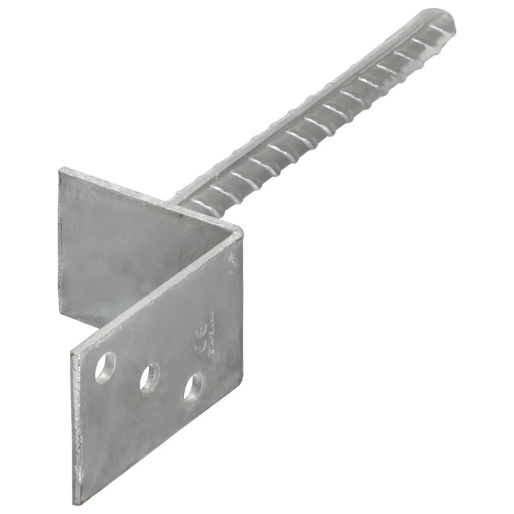 Ancoraggi per recinzione 12 pz argento 8x6x30 cm acciaio zincato 145325