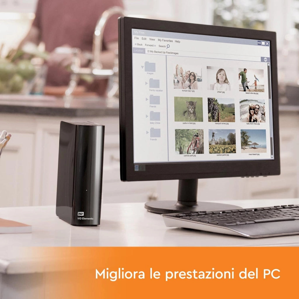 22 TB Elements Hard Disk Esterno per Desktop, USB 3.1 Gen 1, Ideale per espandere facilmente lo spazio di archiviazione e conservare foto, musica, video e file importanti, Nero