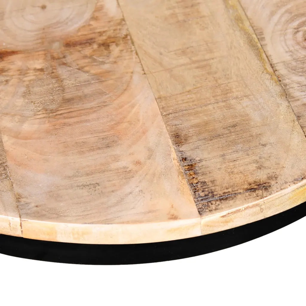 2 Pz Tavolini da CaffÃ¨ Tondi in Legno Grezzo di Mango 40cm/50cm cod mxl 9162