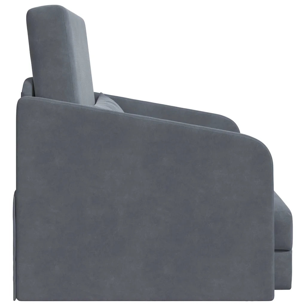 Divano letto-Sofa Letto-Daybed Grigio scuro 65 x 80 x 83 cm Velluto