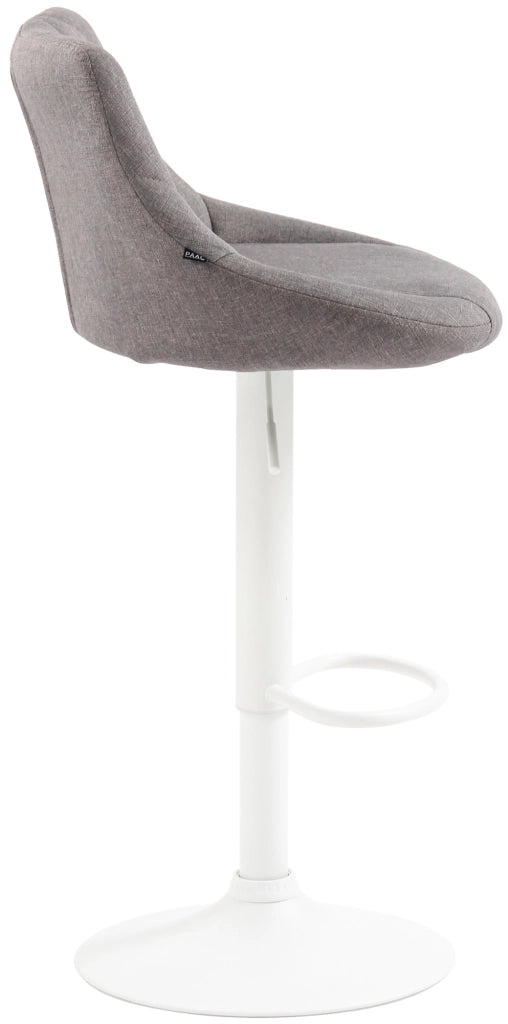 Sgabello bar LAZIO in tessuto grigio,bianco