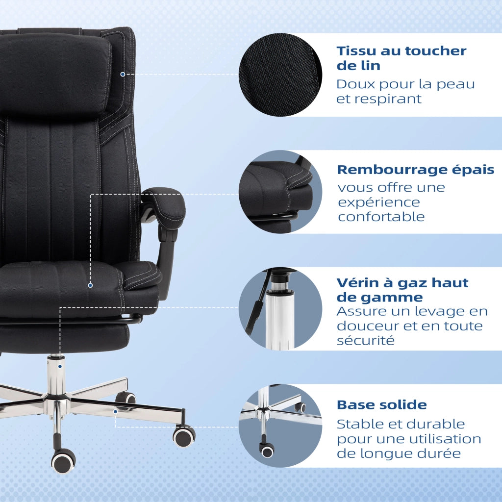 Sedia da ufficio girevole schienale reclinabile altezza regolabile ¨C Xylo ¨C Nero 65x61x105-113cm
