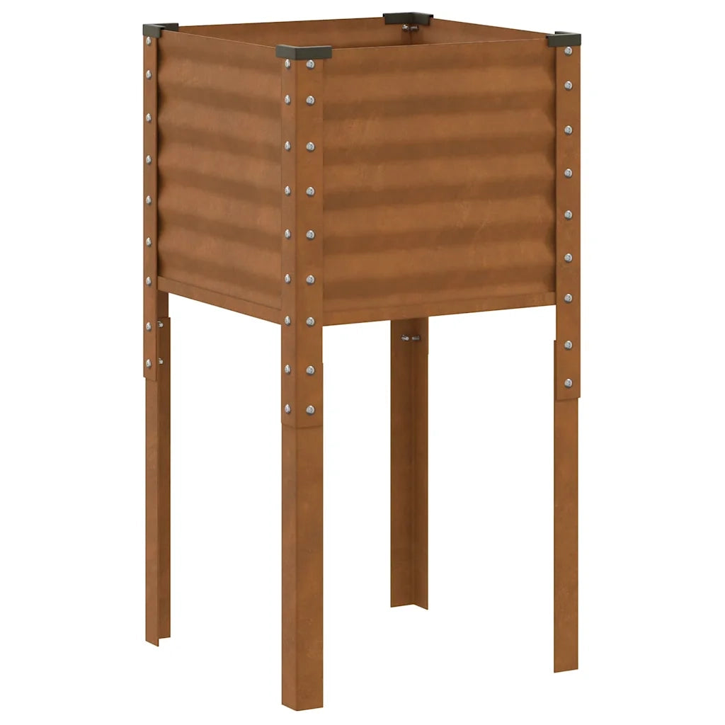 Fioriera da giardino 45x45x88 cm in acciaio corten 4008968
