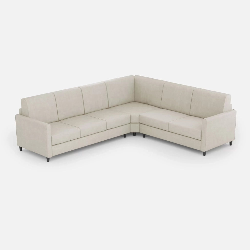 Divano karay 3 posti (tre sedute da 60cm)+ angolo + divano 2 posti medio (due sedute da 70cm) misure esterne l.281x241 | latte - Mobili 2G