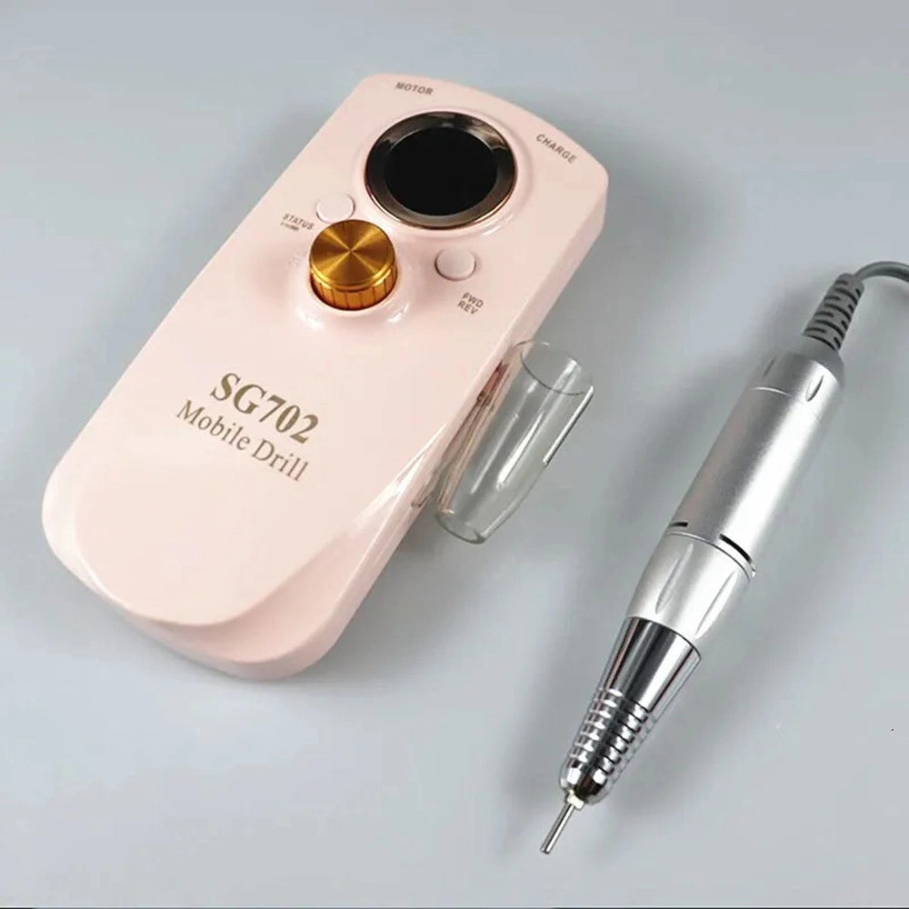 Trade Shop - Fresa Per Unghie Portatile Ricaricabile 35000 Rpm Strumenti Nail Art Manicure Set Punte -