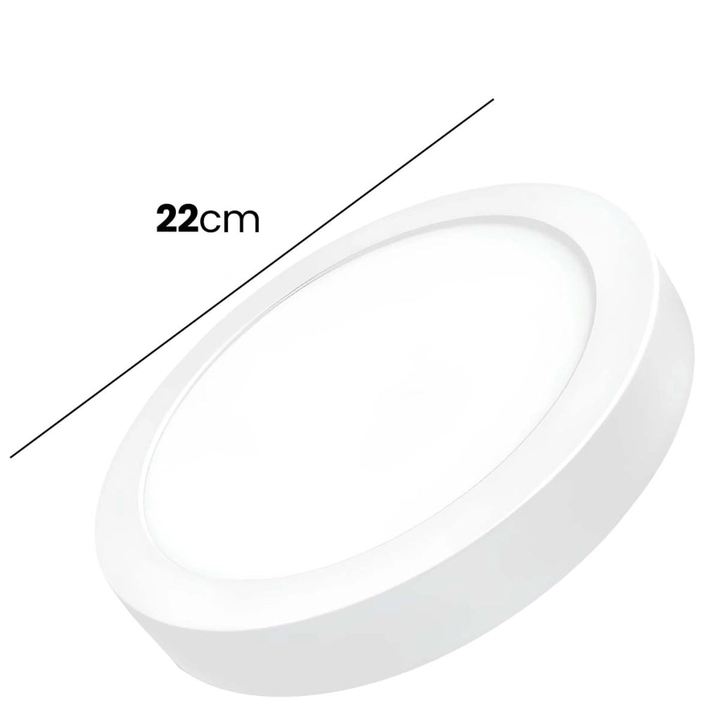 Pannello Luminoso LED Formato Rotondo 18W 220×220mm Design Ultra Sottile ed Elegante Bianco Avizar