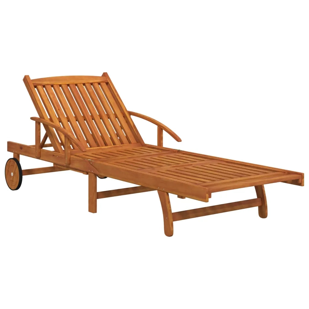 Set Lettino Prendisole con Tavolo 2 pz Legno di Massello Acacia  cod mxl 17718