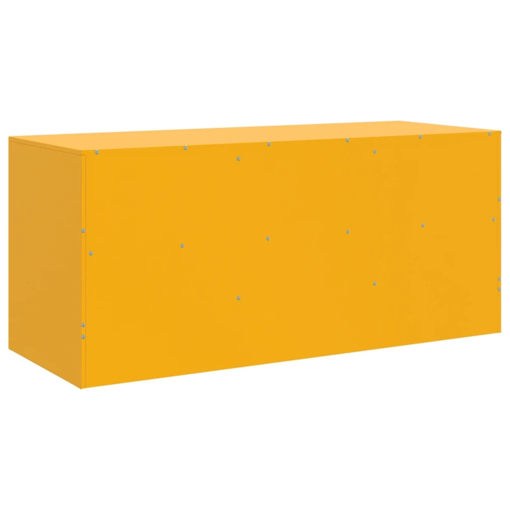 Mobile Porta TV Giallo Senape 99x39x44 cm in Acciaio 841736