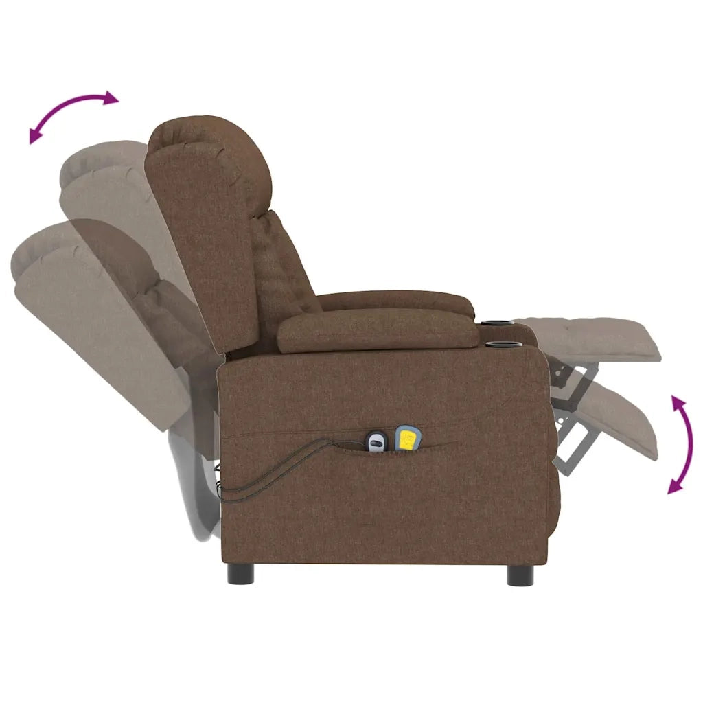 Divano Sedia-Poltrona Massaggiante Elettrica Marrone in Tessuto 707428