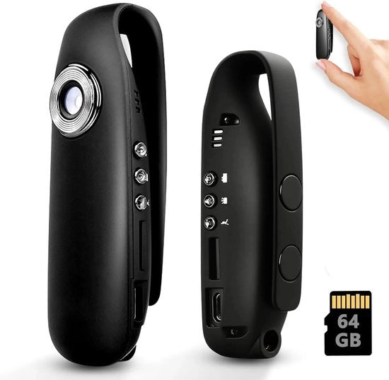Cassa di Sicurezza 1080P HD a Corpo – Fissaggio Magnetico & Supporto di Ricambio – Registratore Portatile da 64GB per Attività Sportive e Uso Giornaliero