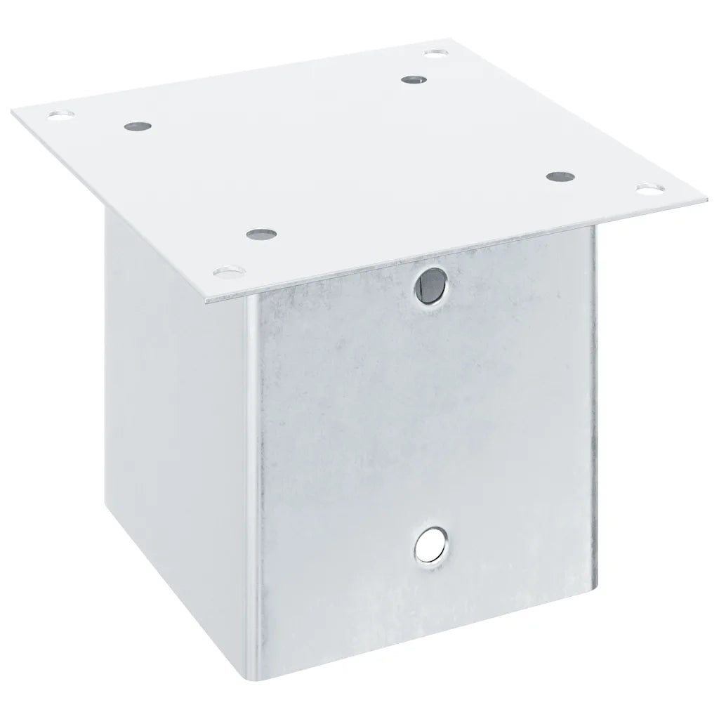 Basi per Pali Quadrate 4 pz Argento 141x141 mm Acciaio Zincato CFW4675074