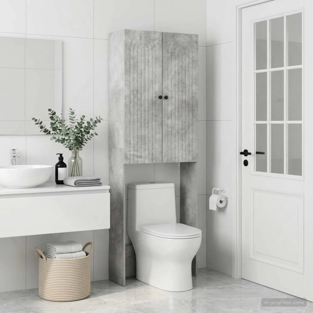 Mobile Bagno ALKMAAR Grigio Cemento 66 x 25,5 x 190 cm 896258