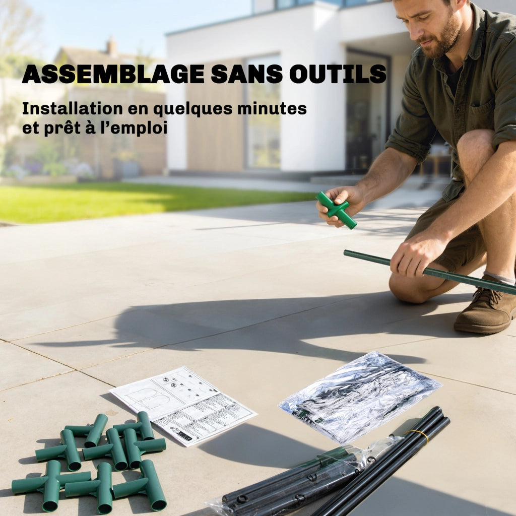 Mini Serra da giardino con porta ¨C zephmum ¨C verde scuro 68x50x70 cm