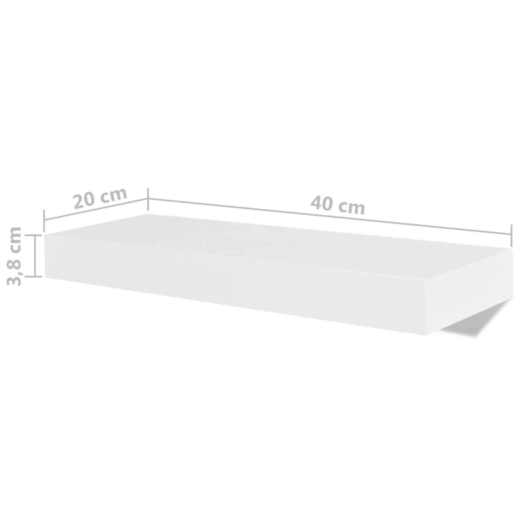 Scaffale/mobiletto/mobiletto da parete di design 4 pezzi bianco 40 cm 2702261