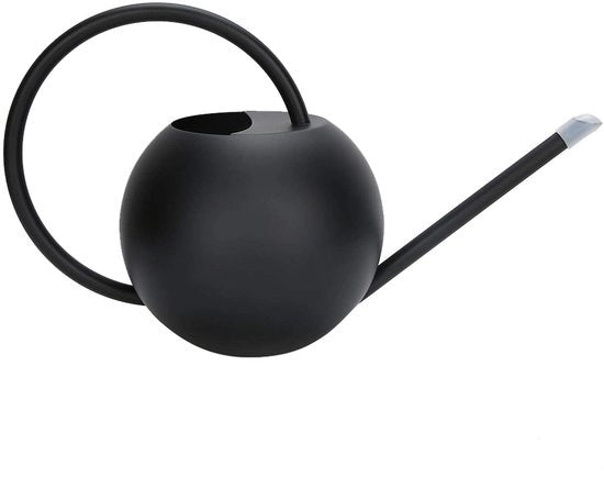 Giocatore con lungo getto 33oz/1L - Giocatore in acciaio inox per piante da appartamento - interno ed esterno - nero