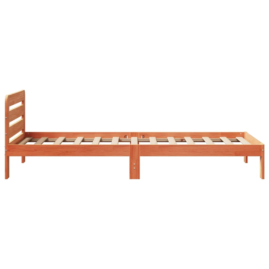 Letto senza Materasso Marrone Cera 90x190 cm in Legno di Pino 855569