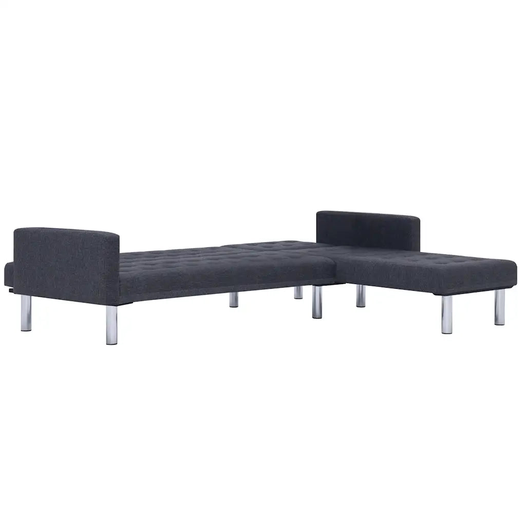 Divano letto a L grigio scuro in poliestere 282304