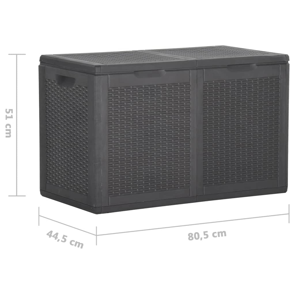 Contenitore/box da giardino in rattan nero da 180 litri 02_0013017