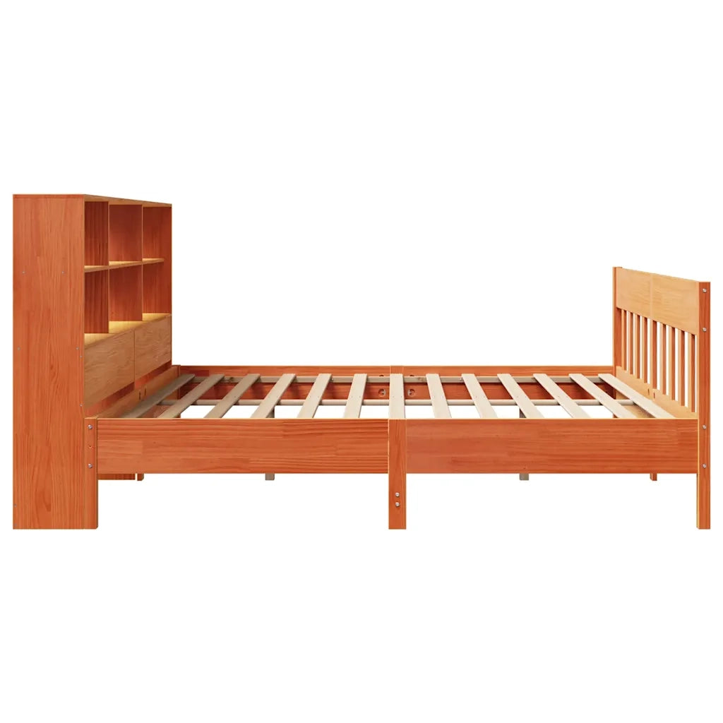 vidaXL Giroletto senza Materasso Marrone Cera 200x200 cm Legno di Pino