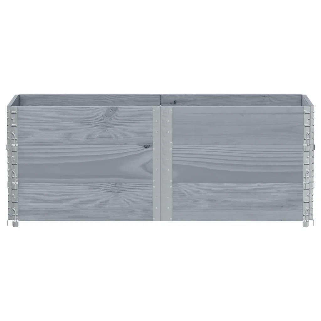 Paretali per Pallet 3pz Grigi 150x50cm Legno Massello di Pino 3295380