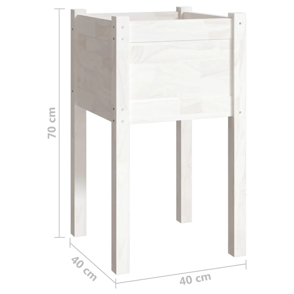 Fioriere da Giardino 2 pz Bianche 40x40x70 cm in Legno di Pino