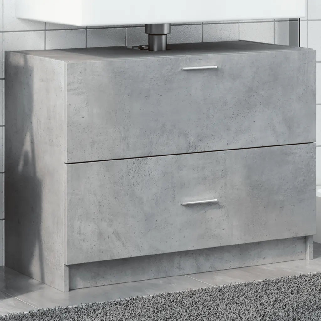 Mobile Lavabo | Armadio Lavabo Grigio Cemento 78x37x59 cm in Truciolare