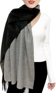 Schiacchi di lana morbida e reversibili per donne, ombrelli e scialli casual caldi in lana di cashmere, copricapo lungo e grande per donne con fiocchetto, ideali per matrimoni e regali di nozze per donne