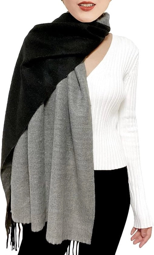 Schiacchi di lana morbida e reversibili per donne, ombrelli e scialli casual caldi in lana di cashmere, copricapo lungo e grande per donne con fiocchetto, ideali per matrimoni e regali di nozze per donne