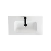 Consolle con vasca centrale LINPH cm 71x39.5x18 Bianco lucido