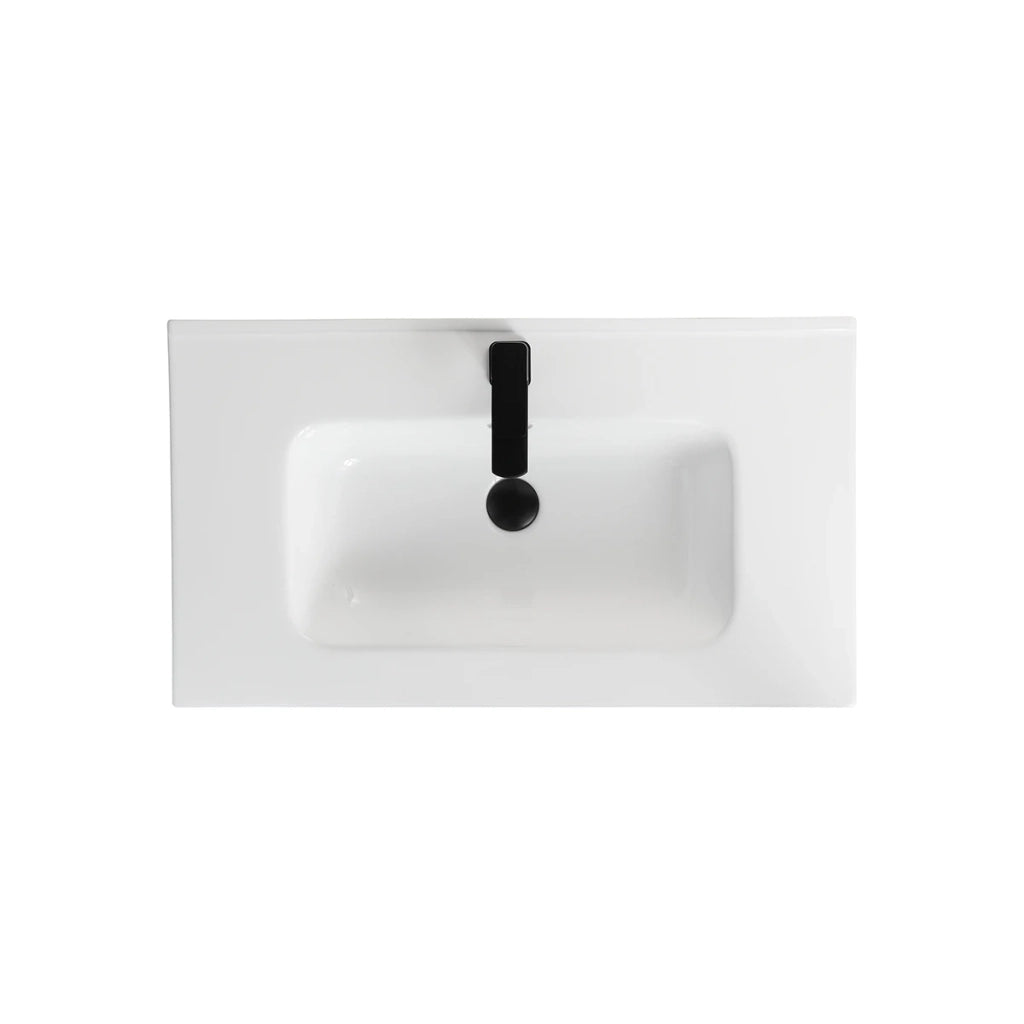Consolle con vasca centrale LINPH cm 71x39.5x18 Bianco lucido