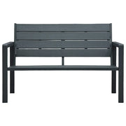 Panchina da Giardino | Panca da Giardino 120 cm in HDPE Grigia con Aspetto Legno