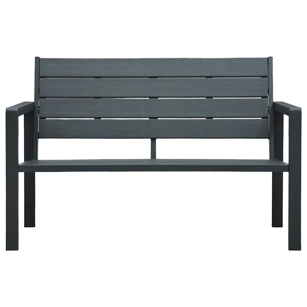 Panchina da Giardino | Panca da Giardino 120 cm in HDPE Grigia con Aspetto Legno