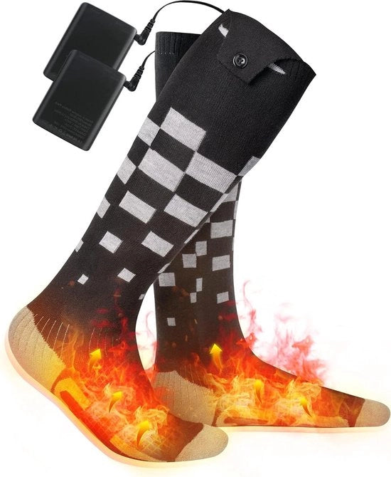 Sokke riscaldabili - calzettoni riscaldati per donne e uomini - riscaldatori elettrici per piedi con 4 impostazioni - USB - sci - outdoor - escursioni