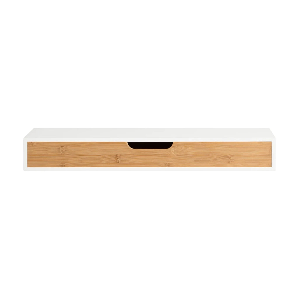 Mensola Da Muro Libreria Mensola Con Cassetto Bianco 60 x 24 x 8 cm FRG93-WN