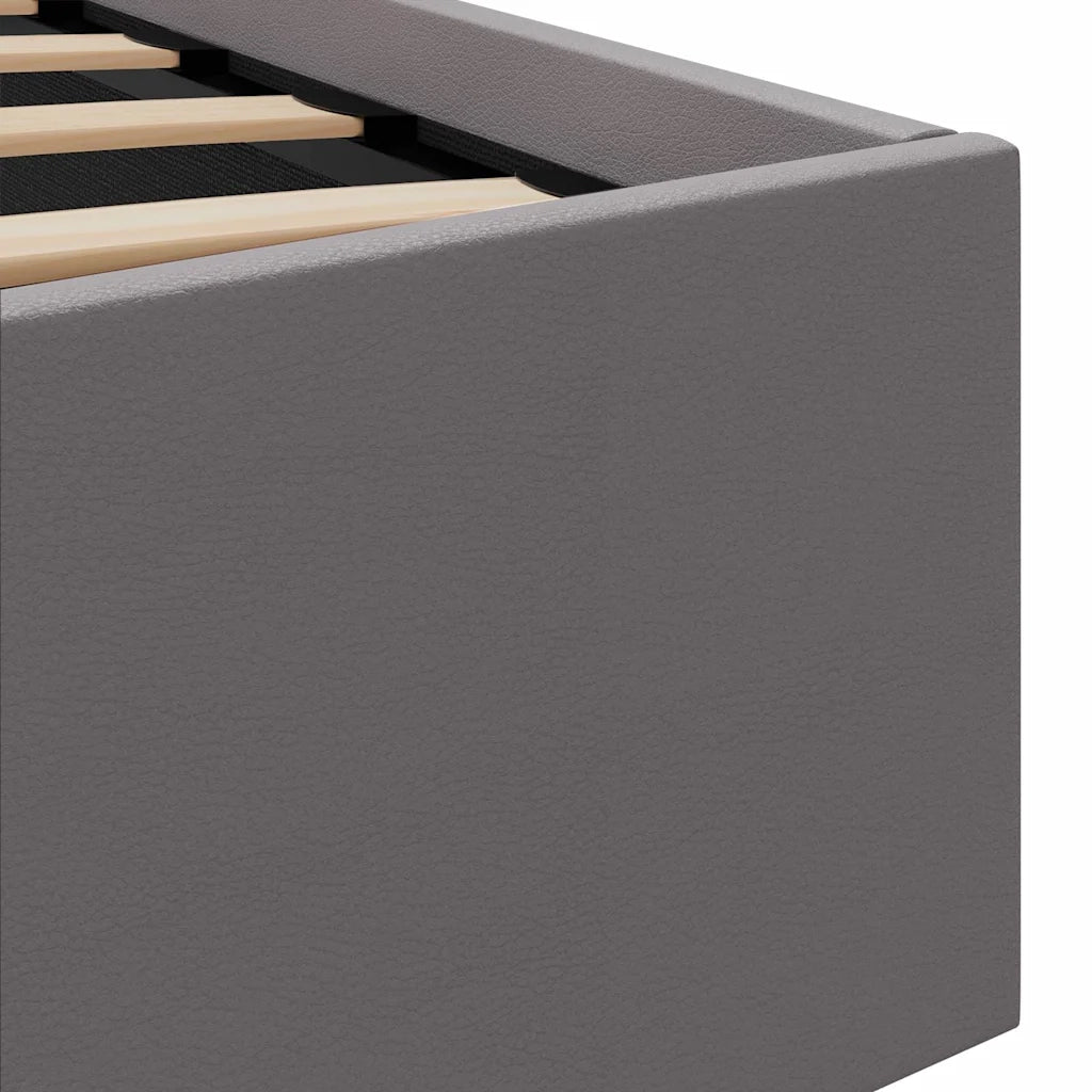 Giroletto Contenitore Idraulico LED Grigio Similpelle 160x200cm 285556