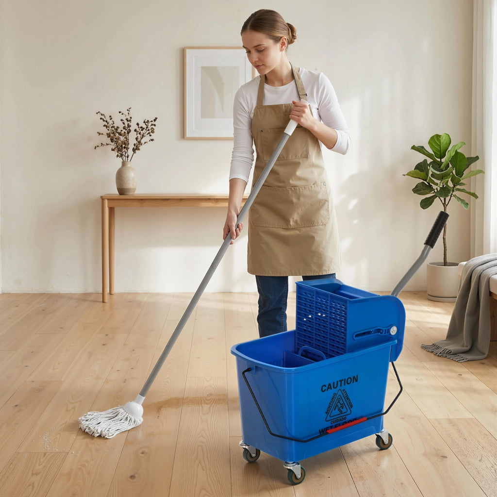 Secchio Lavatoio con Scolapiatti e Ruote ¨C Zephmum ¨C 45x26,5x70 cm Blu