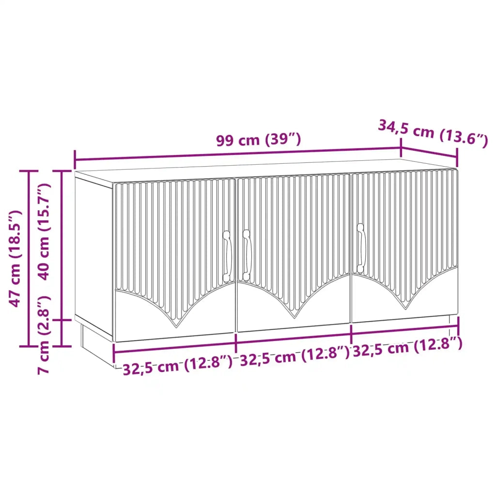 Mobile TV Grigio Cemento 99 x 34,5 x 47 cm Legno ingegnerizzato