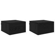 Set di 2 Comodini | Armadio da Notte | Mobiletto da notte con cassetto Rovere nero 35 x 35 x 20 cm