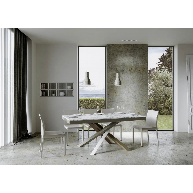 Tavolo allungabile 90x120/224 cm Volantis Evolution telaio Multicolor - Cemento