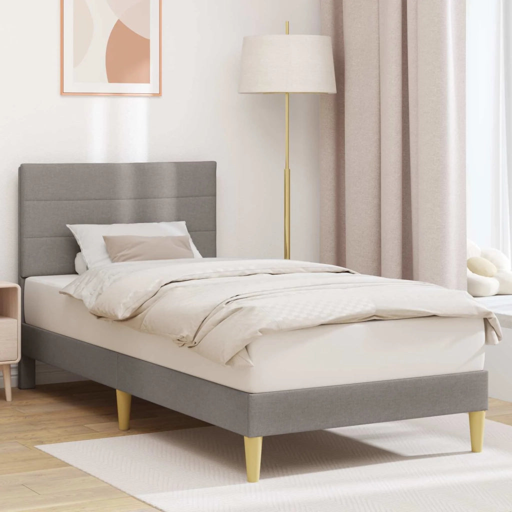 Struttura del letto con testiera Tortora 90 x 200 cm Tessuto 42027562