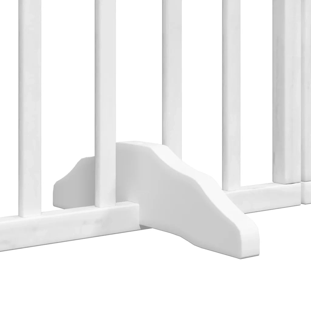 vidaXL Cancello Cani Porta Pieghevole Bianco 12 Pannelli 600 cm Pioppo