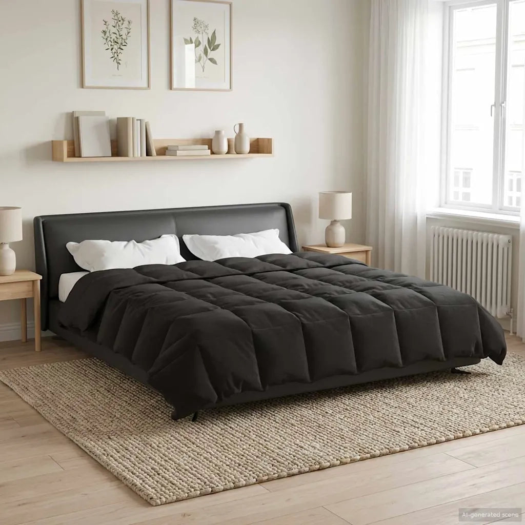 Duvet Invernale Trapuntato Antracite 240 x 260 cm Microfibra 42026084