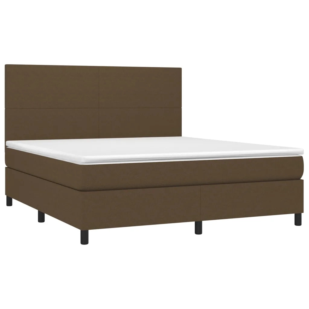 Giroletto a Molle con Materasso Marrone Scuro 160x200cm Tessuto 3141628