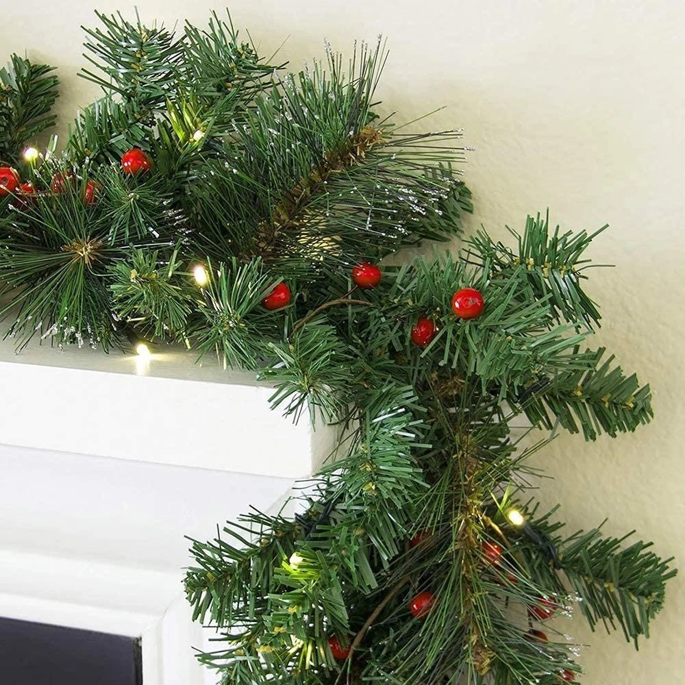 Trade Shop - Ghirlanda Natalizia Albero Di Natale Addobbi Decorazioni Natalizie 200cm -