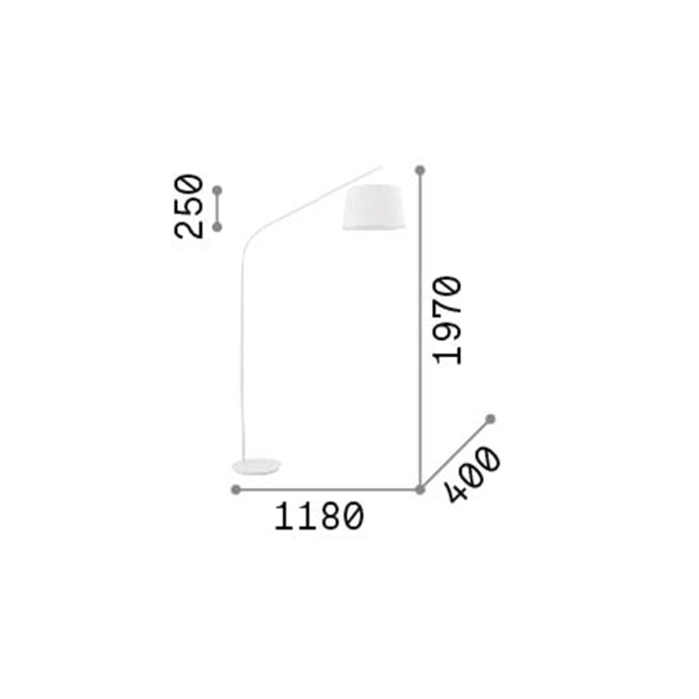 Piantana Industrial-Minimal Daddy Metallo Bianco 1 Luce E27