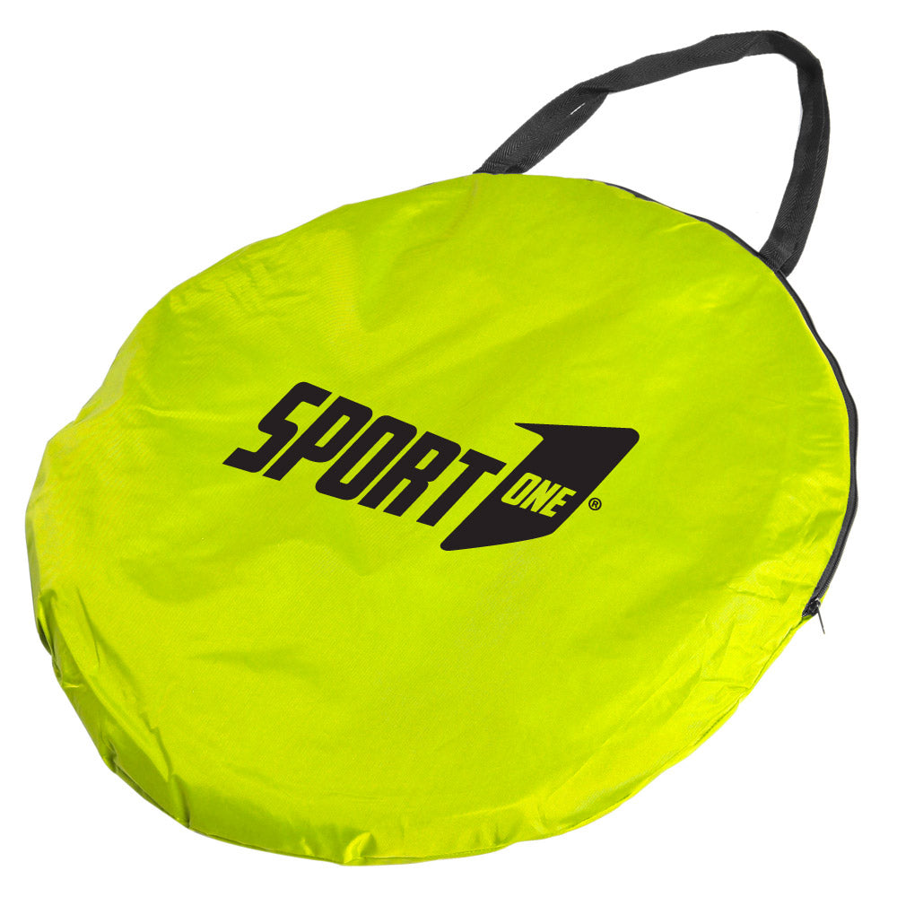 Porta da Calcio 128x84x81 cm Pieghevole Pop-Up Nera e Gialla