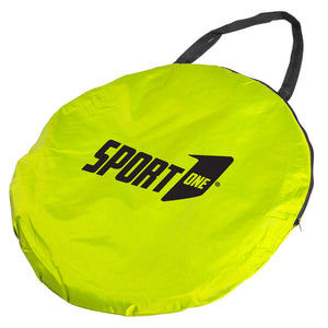 Porta da Calcio 128x84x81 cm Pieghevole Pop-Up Nera e Gialla