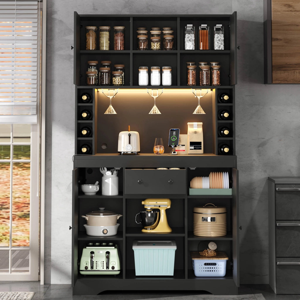 Mobile Cantinetta con LED, Cassetto e Portabicchieri ¨C MINIMAL ¨C 180x105x40 cm